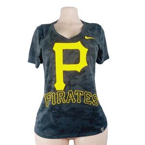 Nike Women's Black Grey Dri-FIT Pittsburgh Pirates Short Sleeve T-Shirt Size M